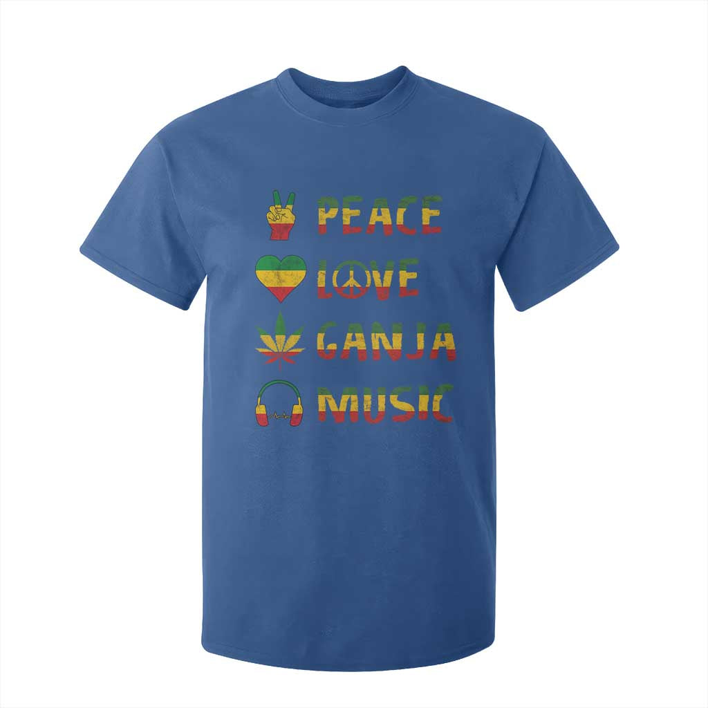 Rasta Weed T Shirt For Kid Peace Love Ganja Marijuana Cannabis Reggae Music TS10 Royal Blue Print Your Wear