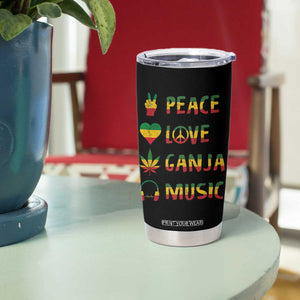 Rasta Weed Tumbler Cup Peace Love Ganja Marijuana Cannabis Reggae Music TS10 Print Your Wear
