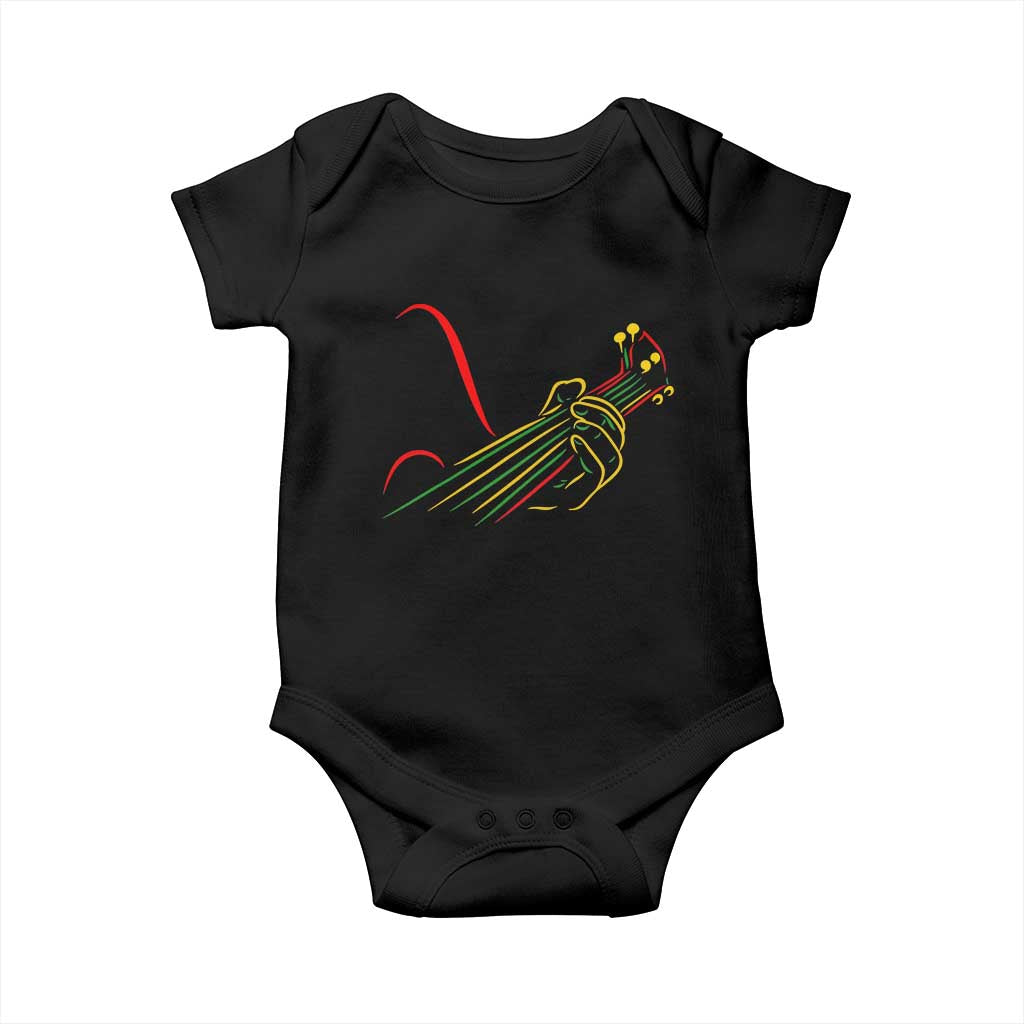 Reggae Guitar Baby Onesie Rasta Music Gift for Guitar Lovers TS10 Black Print Your Wear