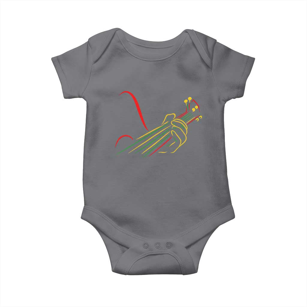 Reggae Guitar Baby Onesie Rasta Music Gift for Guitar Lovers TS10 Charcoal Print Your Wear