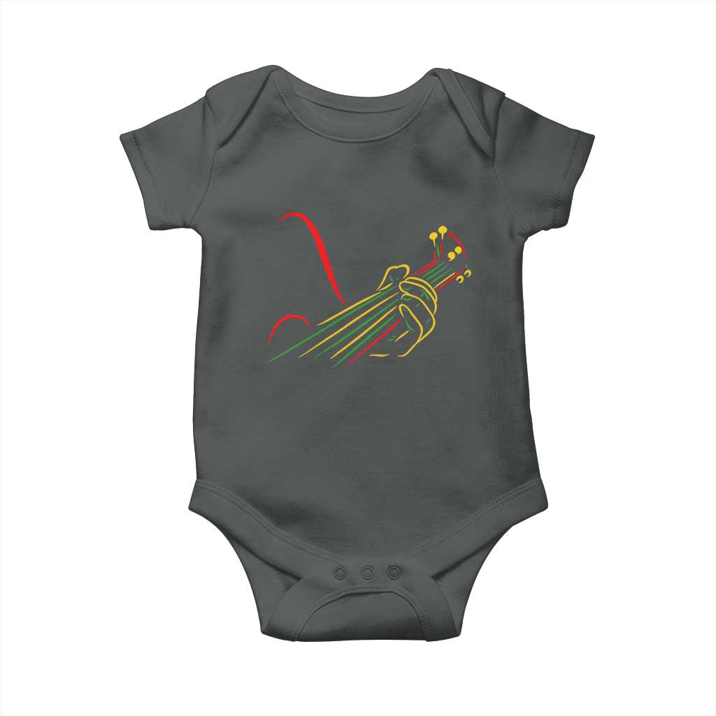 Reggae Guitar Baby Onesie Rasta Music Gift for Guitar Lovers TS10 Dark Heather Print Your Wear