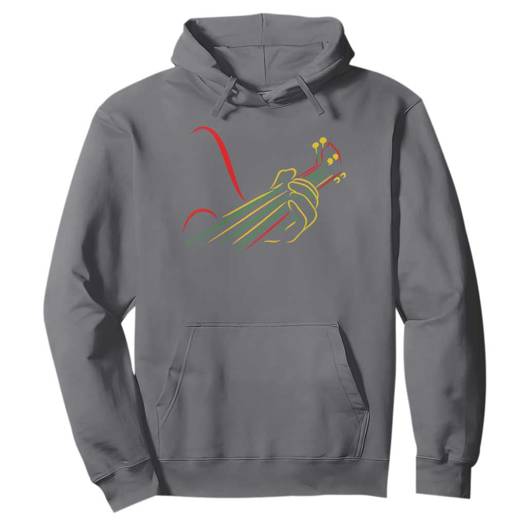 Reggae Guitar Hoodie Rasta Music Gift for Guitar Lovers TS10 Charcoal Print Your Wear