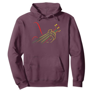 Reggae Guitar Hoodie Rasta Music Gift for Guitar Lovers TS10 Maroon Print Your Wear