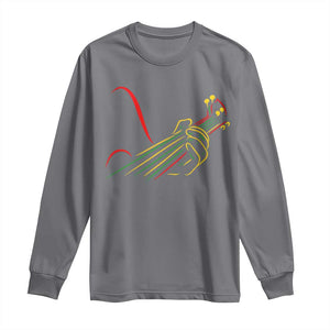 Reggae Guitar Long Sleeve Shirt Rasta Music Gift for Guitar Lovers TS10 Charcoal Print Your Wear