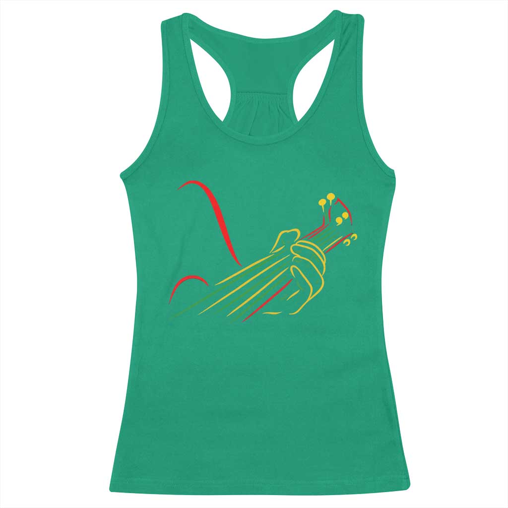 Reggae Guitar Racerback Tank Top Rasta Music Gift for Guitar Lovers TS10 Irish Green Print Your Wear