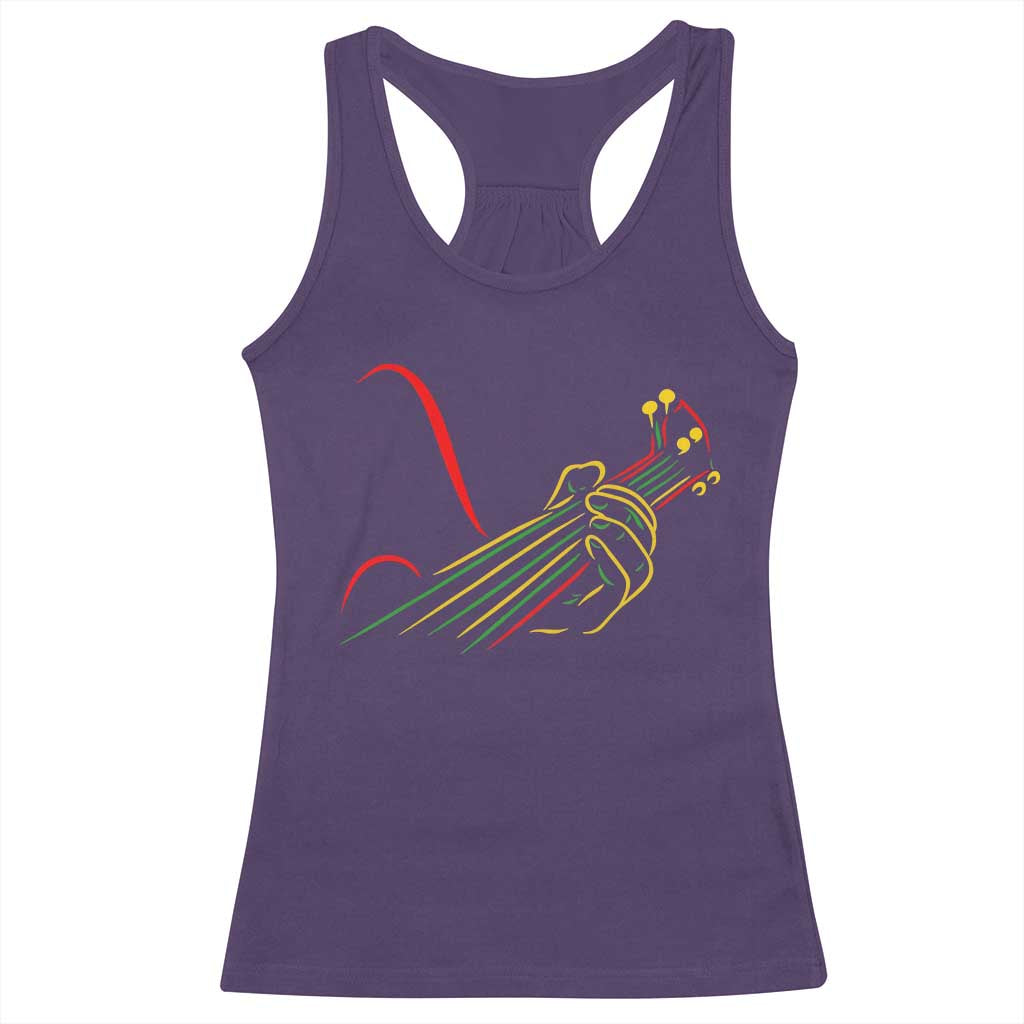 Reggae Guitar Racerback Tank Top Rasta Music Gift for Guitar Lovers TS10 Purple Print Your Wear