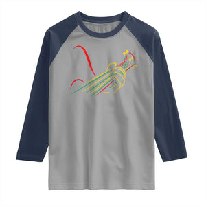 Reggae Guitar Raglan Shirt Rasta Music Gift for Guitar Lovers TS10 Sport Gray Navy Print Your Wear