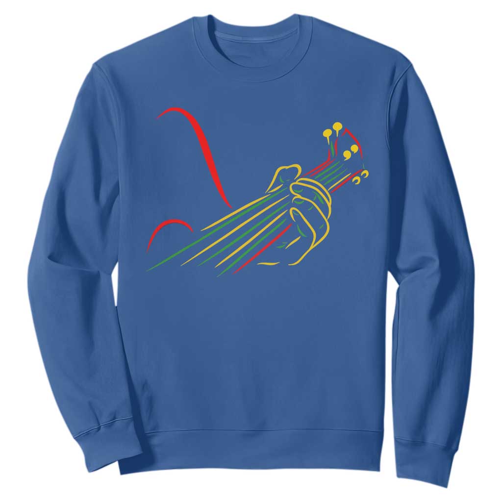 Reggae Guitar Sweatshirt Rasta Music Gift for Guitar Lovers TS10 Royal Blue Print Your Wear