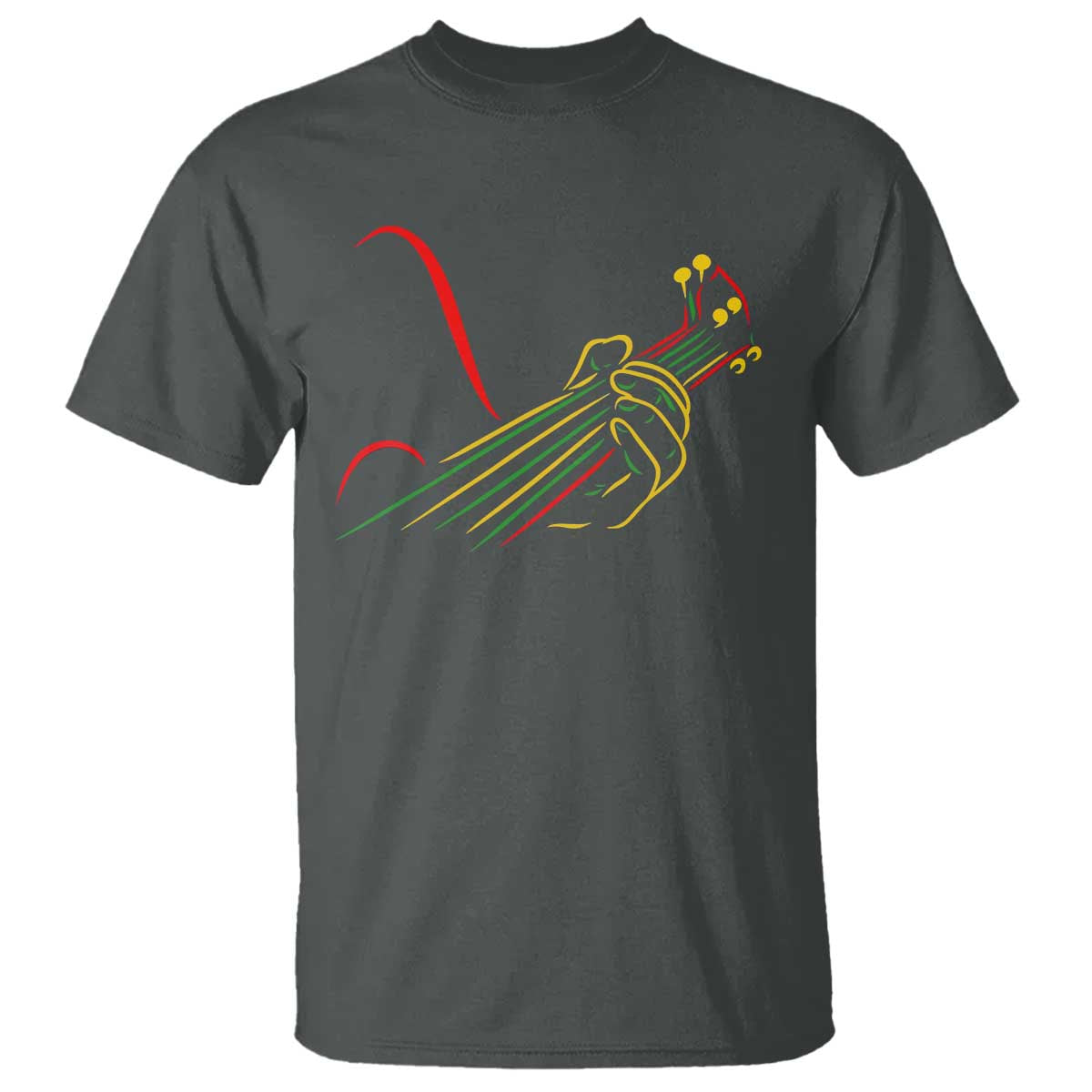 Reggae Guitar T Shirt Rasta Music Gift for Guitar Lovers TS10 Dark Heather Print Your Wear