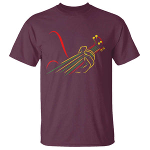 Reggae Guitar T Shirt Rasta Music Gift for Guitar Lovers TS10 Maroon Print Your Wear