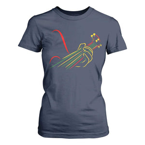 Reggae Guitar T Shirt For Women Rasta Music Gift for Guitar Lovers TS10 Navy Print Your Wear