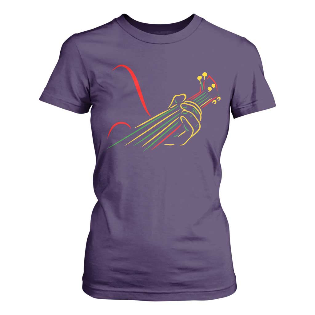 Reggae Guitar T Shirt For Women Rasta Music Gift for Guitar Lovers TS10 Purple Print Your Wear