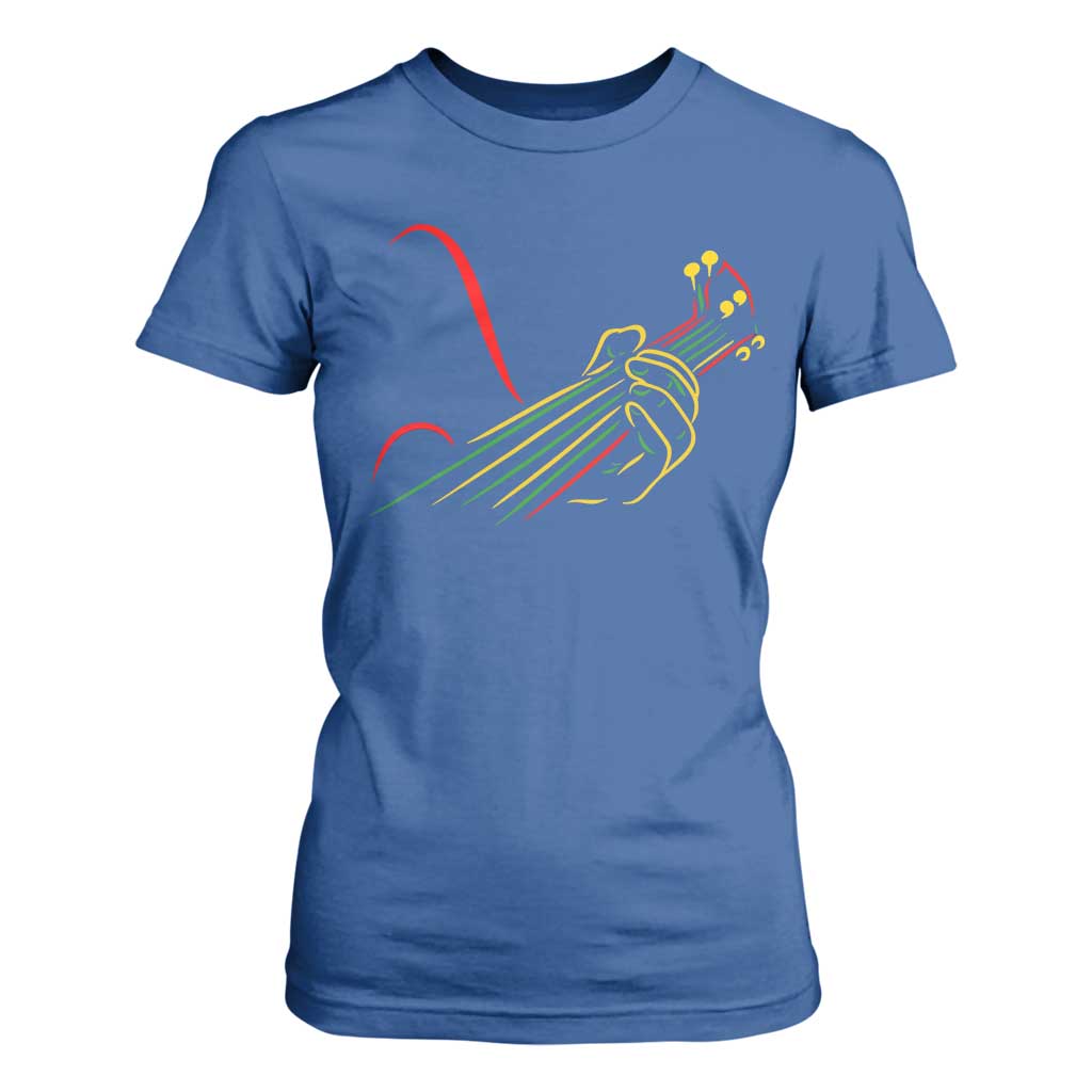 Reggae Guitar T Shirt For Women Rasta Music Gift for Guitar Lovers TS10 Royal Blue Print Your Wear