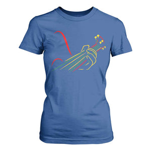 Reggae Guitar T Shirt For Women Rasta Music Gift for Guitar Lovers TS10 Royal Blue Print Your Wear