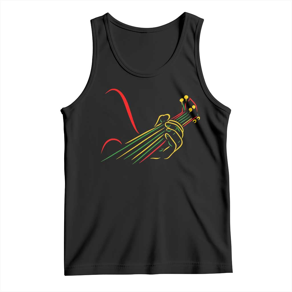 Reggae Guitar Tank Top Rasta Music Gift for Guitar Lovers TS10 Black Print Your Wear