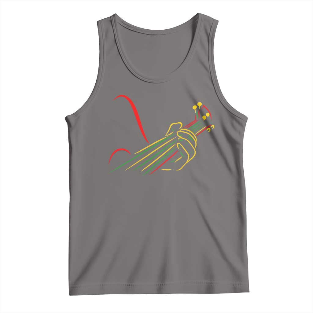 Reggae Guitar Tank Top Rasta Music Gift for Guitar Lovers TS10 Deep Heather Print Your Wear