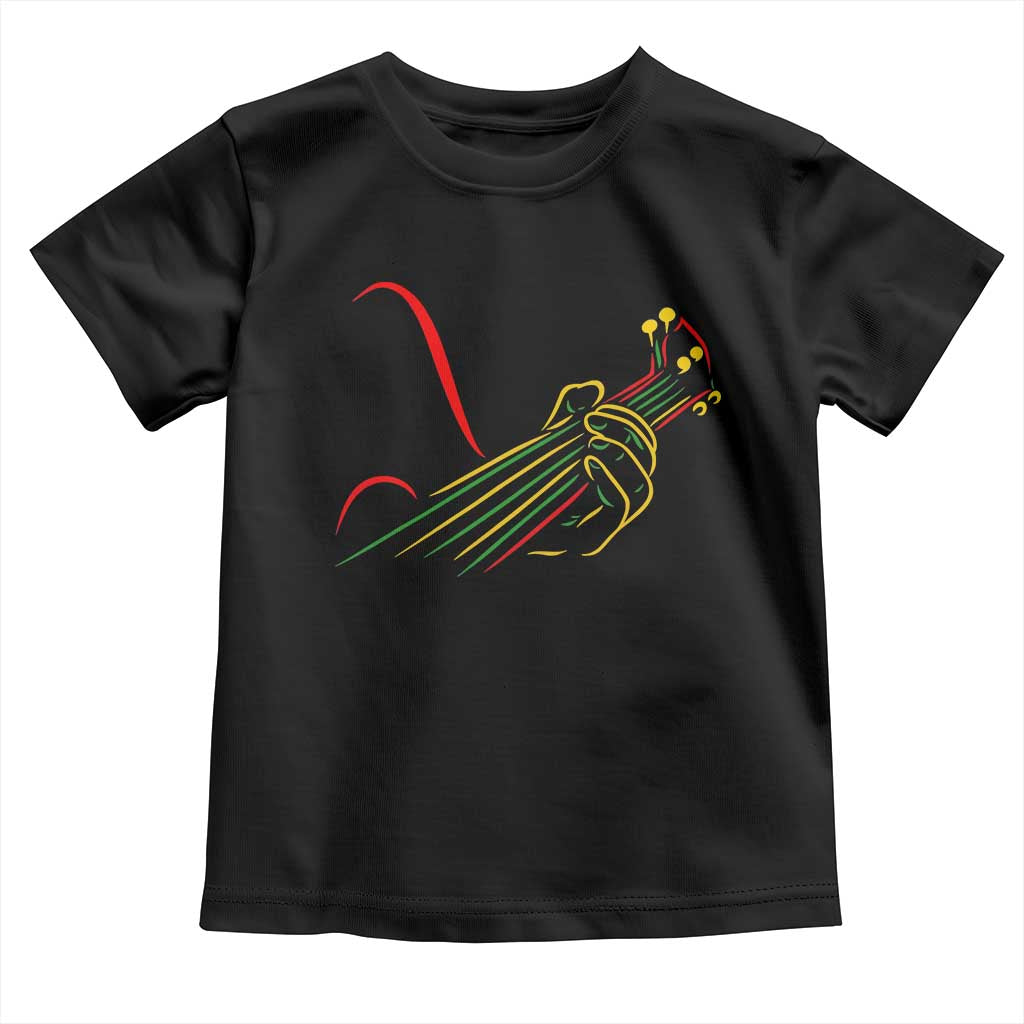 Reggae Guitar Toddler T Shirt Rasta Music Gift for Guitar Lovers TS10 Black Print Your Wear