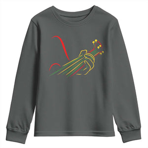 Reggae Guitar Youth Sweatshirt Rasta Music Gift for Guitar Lovers TS10 Dark Heather Print Your Wear