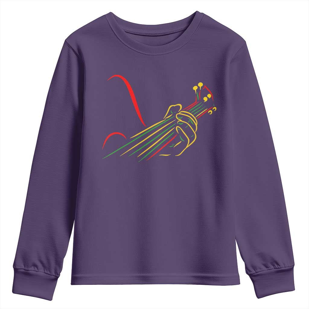 Reggae Guitar Youth Sweatshirt Rasta Music Gift for Guitar Lovers TS10 Purple Print Your Wear