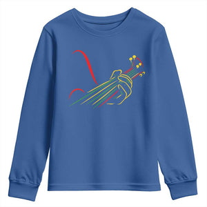 Reggae Guitar Youth Sweatshirt Rasta Music Gift for Guitar Lovers TS10 Royal Blue Print Your Wear