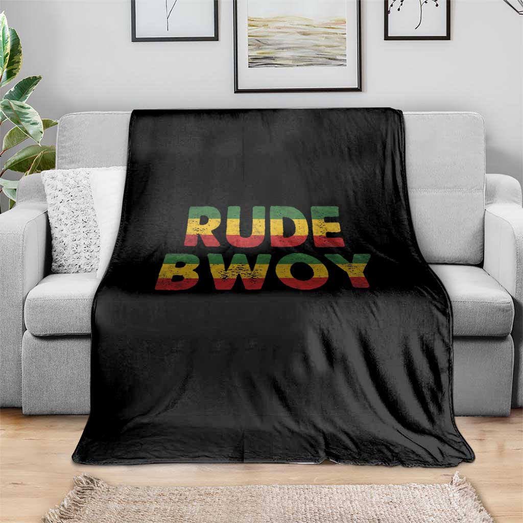 Rude Boy Throw Blanket Jamaican Rasta Reggae Roots Gifts Jamaica TS10 Print Your Wear