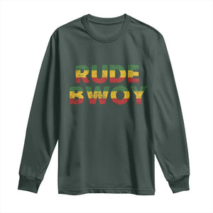 Rude Boy Long Sleeve Shirt Jamaican Rasta Reggae Roots Gifts Jamaica TS10 Dark Forest Green Print Your Wear