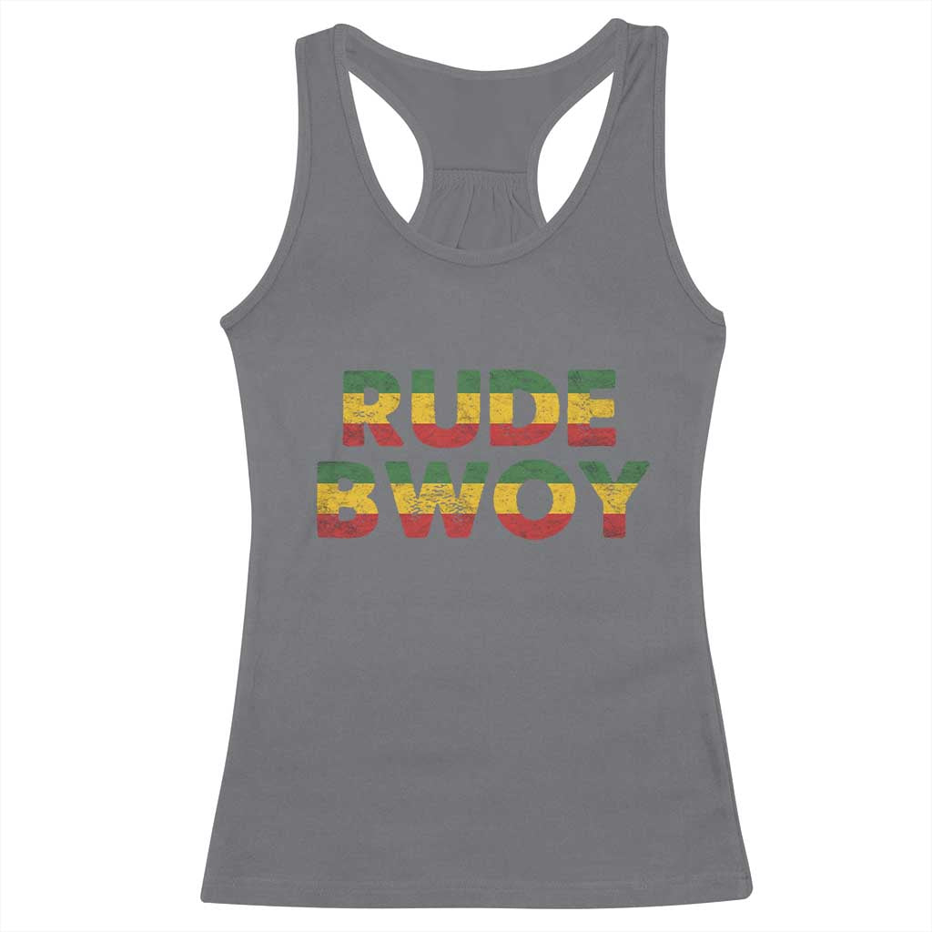 Rude Boy Racerback Tank Top Jamaican Rasta Reggae Roots Gifts Jamaica TS10 Charcoal Print Your Wear
