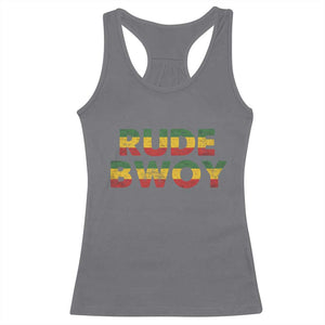 Rude Boy Racerback Tank Top Jamaican Rasta Reggae Roots Gifts Jamaica TS10 Charcoal Print Your Wear