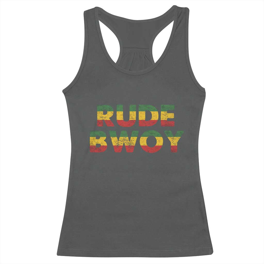 Rude Boy Racerback Tank Top Jamaican Rasta Reggae Roots Gifts Jamaica TS10 Dark Heather Print Your Wear