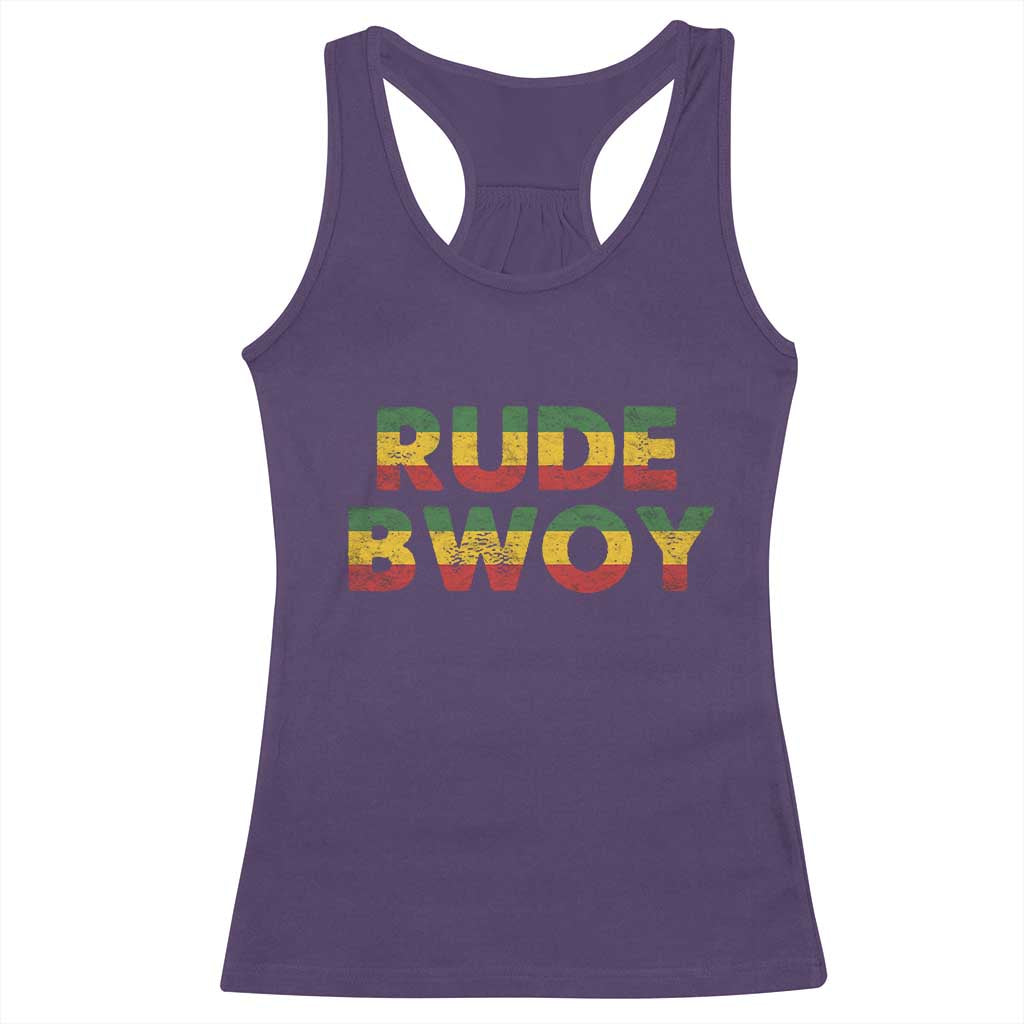 Rude Boy Racerback Tank Top Jamaican Rasta Reggae Roots Gifts Jamaica TS10 Purple Print Your Wear