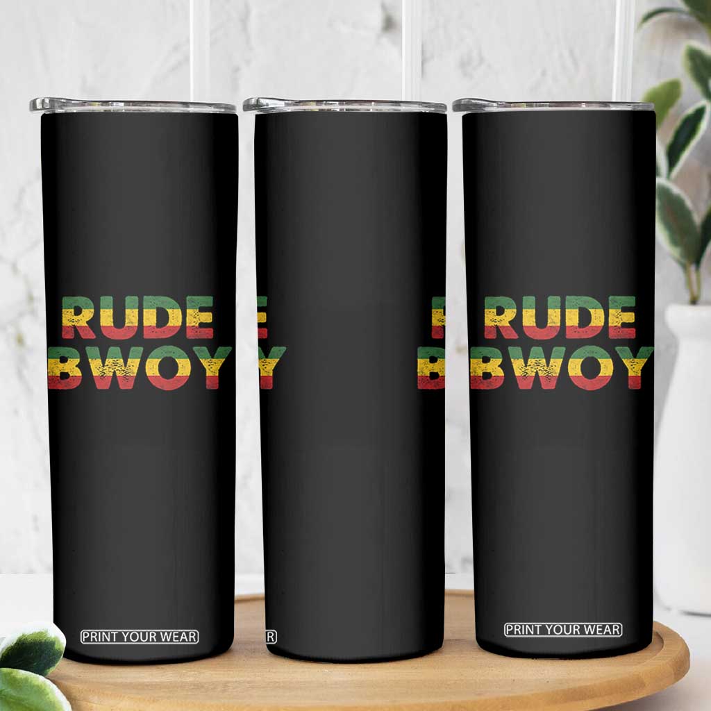 Rude Boy Skinny Tumbler Jamaican Rasta Reggae Roots Gifts Jamaica TS10 Print Your Wear