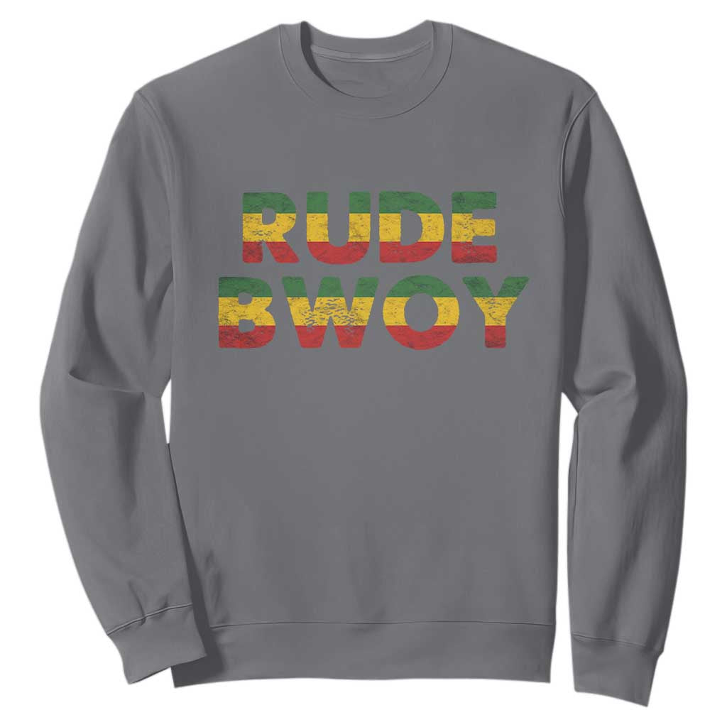 Rude Boy Sweatshirt Jamaican Rasta Reggae Roots Gifts Jamaica TS10 Charcoal Print Your Wear
