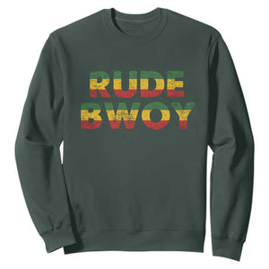 Rude Boy Sweatshirt Jamaican Rasta Reggae Roots Gifts Jamaica TS10 Dark Forest Green Print Your Wear