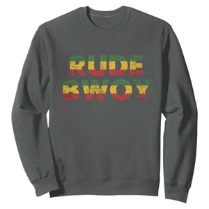 Rude Boy Sweatshirt Jamaican Rasta Reggae Roots Gifts Jamaica TS10 Dark Heather Print Your Wear