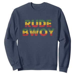 Rude Boy Sweatshirt Jamaican Rasta Reggae Roots Gifts Jamaica TS10 Navy Print Your Wear