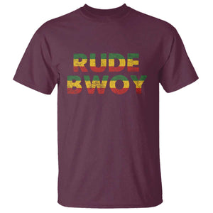 Rude Boy T Shirt Jamaican Rasta Reggae Roots Gifts Jamaica TS10 Maroon Print Your Wear