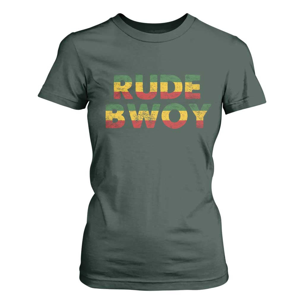 Rude Boy T Shirt For Women Jamaican Rasta Reggae Roots Gifts Jamaica TS10 Dark Forest Green Print Your Wear