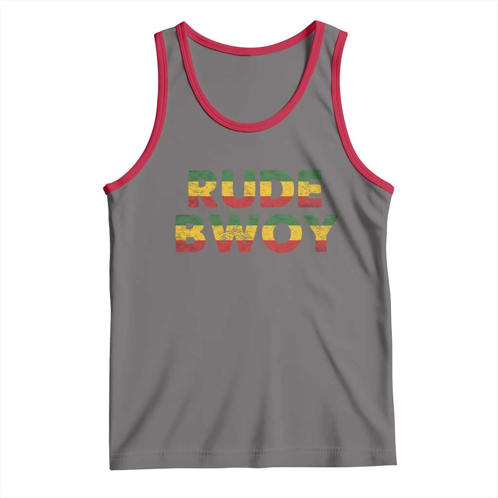 Rude Boy Tank Top Jamaican Rasta Reggae Roots Gifts Jamaica TS10 Deep Heather Red Print Your Wear