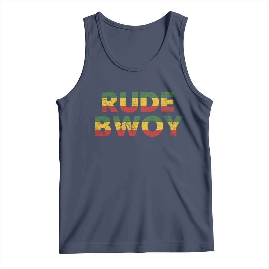 Rude Boy Tank Top Jamaican Rasta Reggae Roots Gifts Jamaica TS10 Navy Print Your Wear