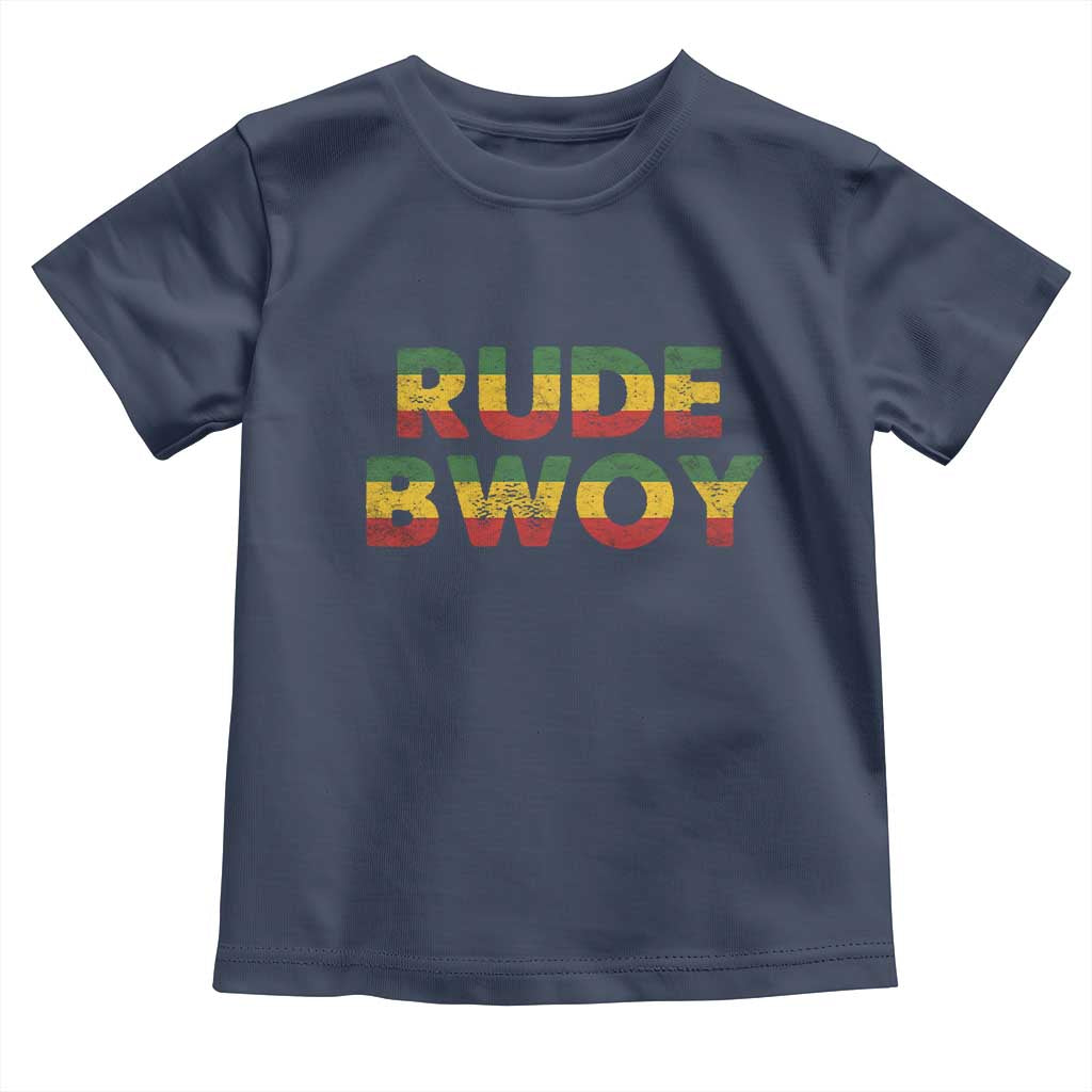 Rude Boy Toddler T Shirt Jamaican Rasta Reggae Roots Gifts Jamaica TS10 Navy Print Your Wear