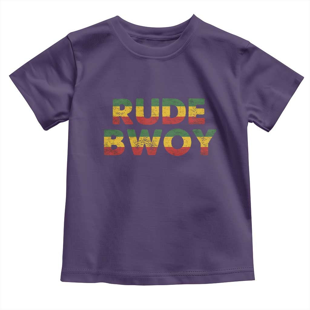 Rude Boy Toddler T Shirt Jamaican Rasta Reggae Roots Gifts Jamaica TS10 Purple Print Your Wear