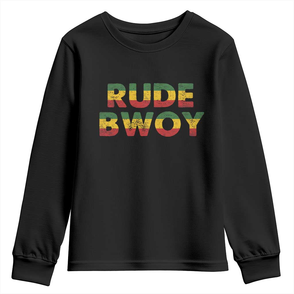 Rude Boy Youth Sweatshirt Jamaican Rasta Reggae Roots Gifts Jamaica TS10 Black Print Your Wear