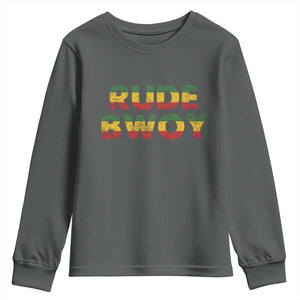 Rude Boy Youth Sweatshirt Jamaican Rasta Reggae Roots Gifts Jamaica TS10 Dark Heather Print Your Wear