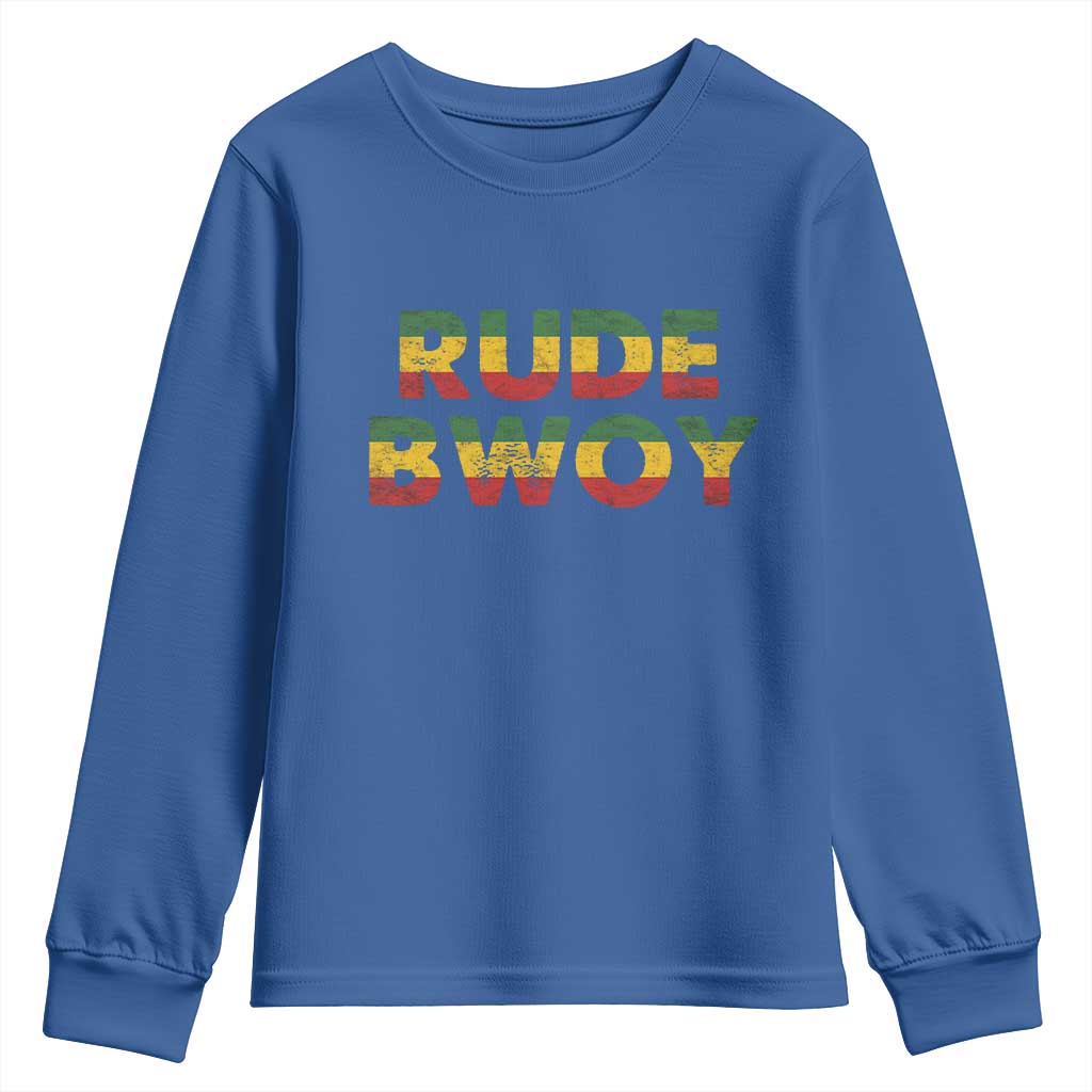 Rude Boy Youth Sweatshirt Jamaican Rasta Reggae Roots Gifts Jamaica TS10 Royal Blue Print Your Wear