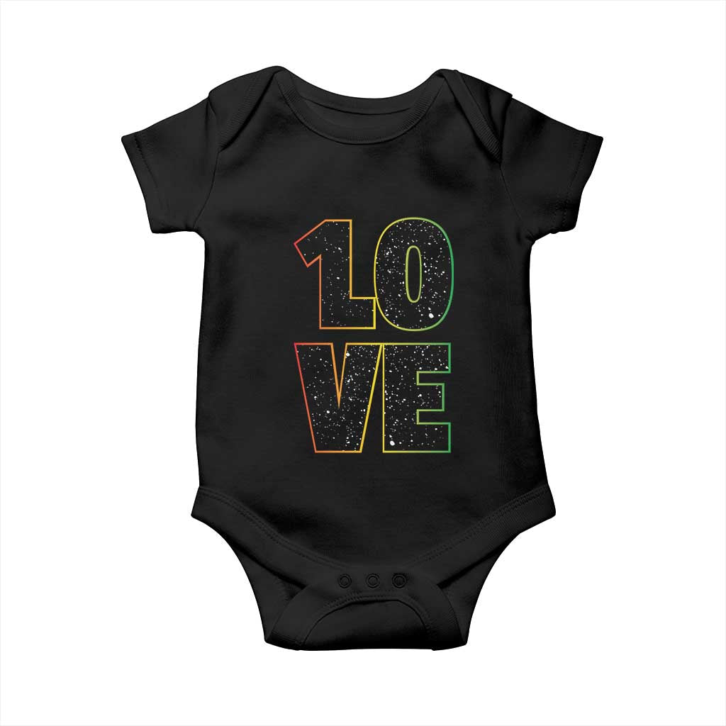 One Love Jamaican Rasta Reggage Music Baby Onesie TS10 Black Print Your Wear