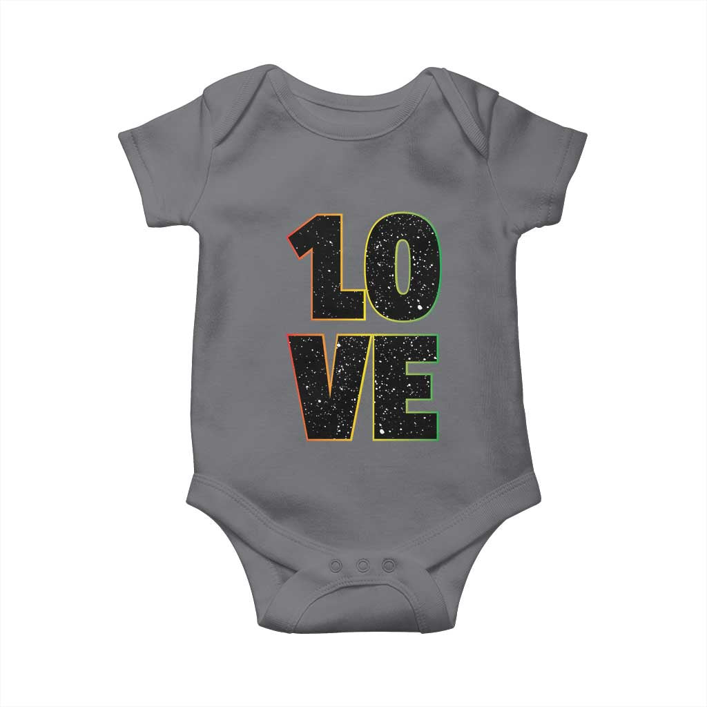 One Love Jamaican Rasta Reggage Music Baby Onesie TS10 Charcoal Print Your Wear
