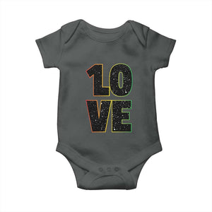 One Love Jamaican Rasta Reggage Music Baby Onesie TS10 Dark Heather Print Your Wear