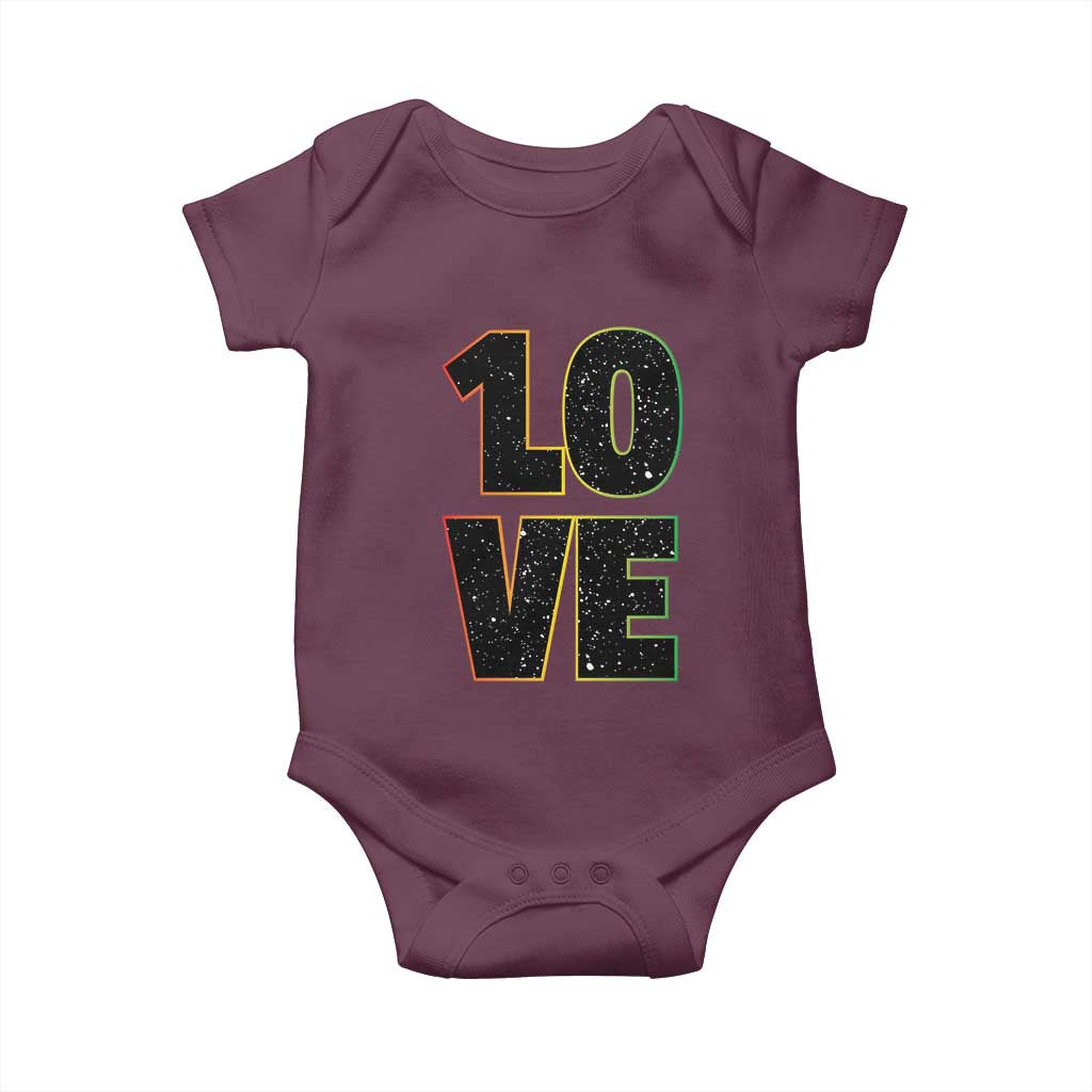 One Love Jamaican Rasta Reggage Music Baby Onesie TS10 Maroon Print Your Wear