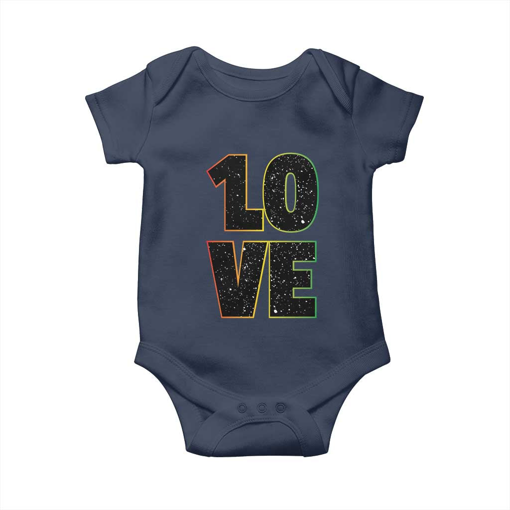 One Love Jamaican Rasta Reggage Music Baby Onesie TS10 Navy Print Your Wear