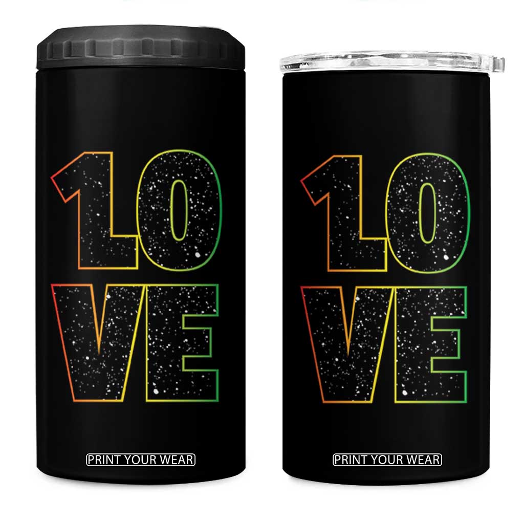One Love Jamaican Rasta Reggage Music 4 in 1 Can Cooler Tumbler TS10 One Size: 16 oz Black Print Your Wear